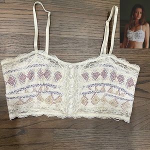 Free People Juliet printed crop white combo